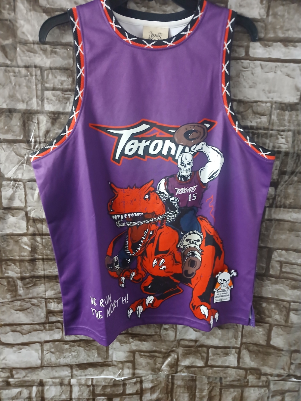 Brand Toronto Kids' Purple Graphic Tank Top -Vince Carter Basketball Print Dino